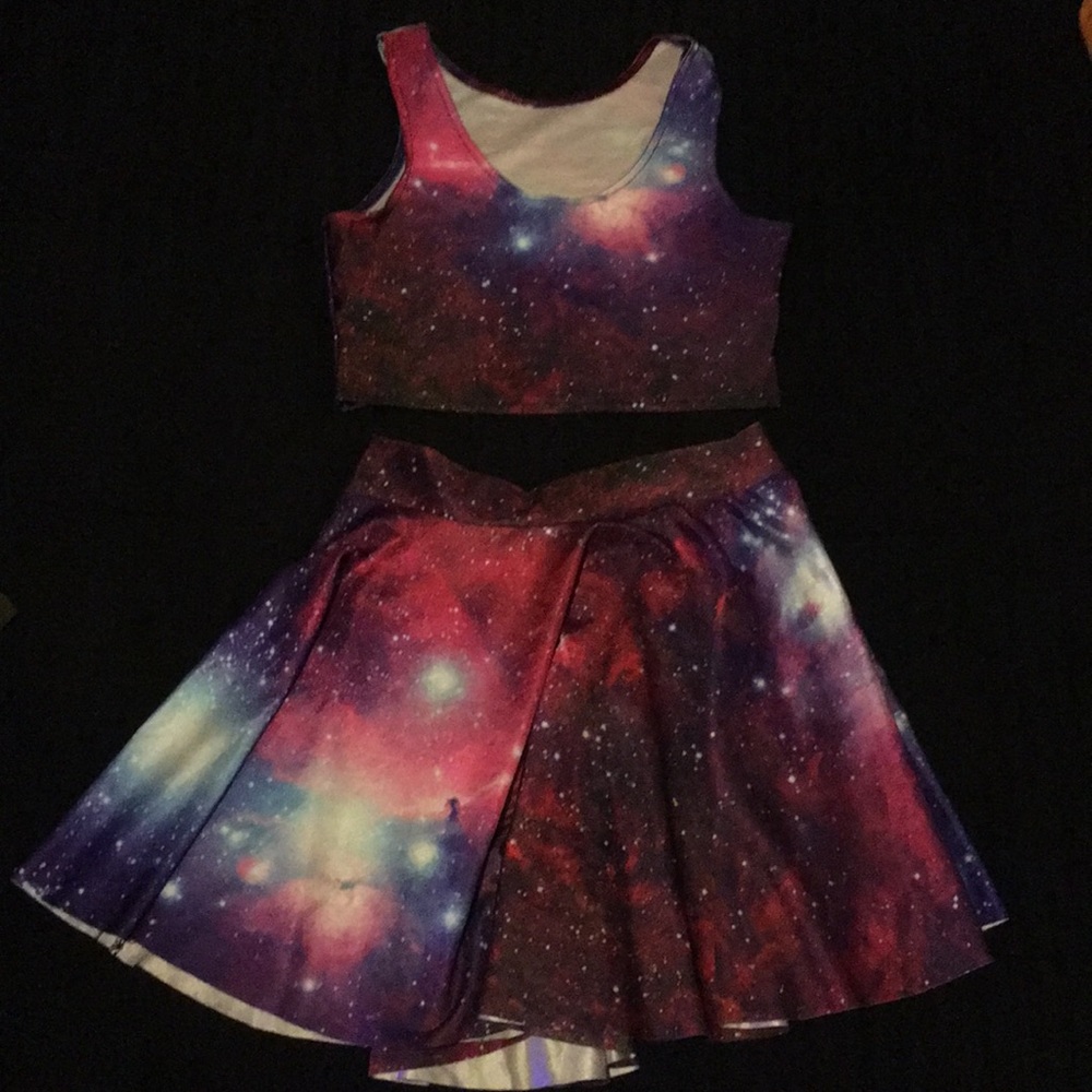 Matching cosmic top & skirt set - Festival Fashion